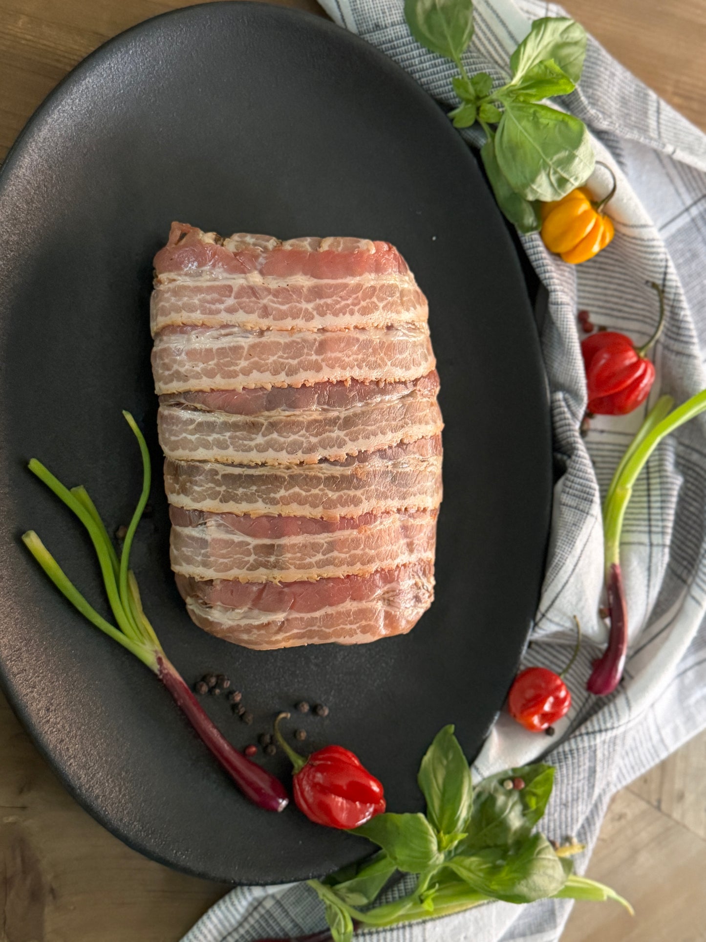 Stuffed Beef Fillet (Wrapped in bacon, filled with camembert cheese)