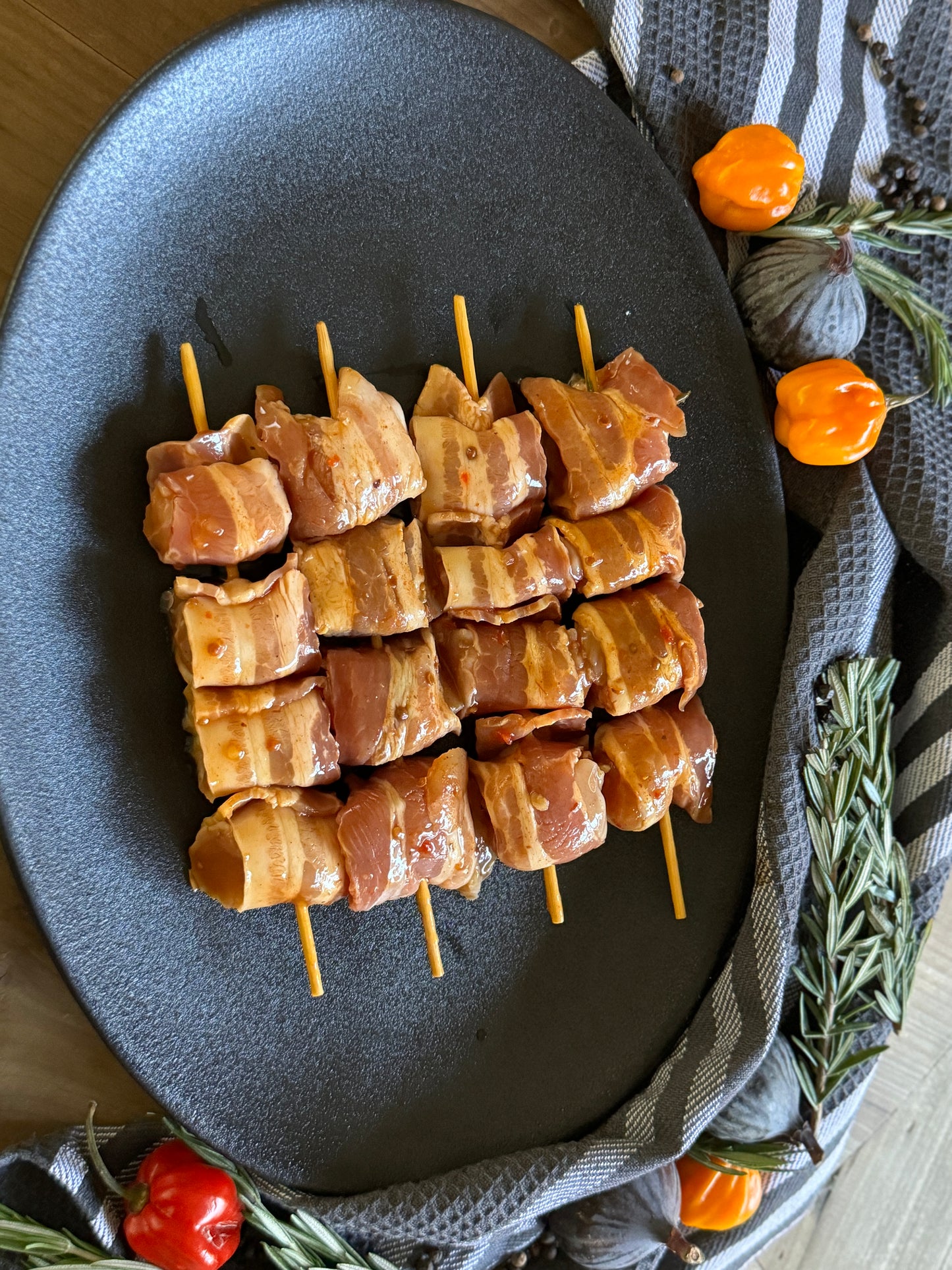 Chicken and Bacon Sosaties (Sweet Chilli)
